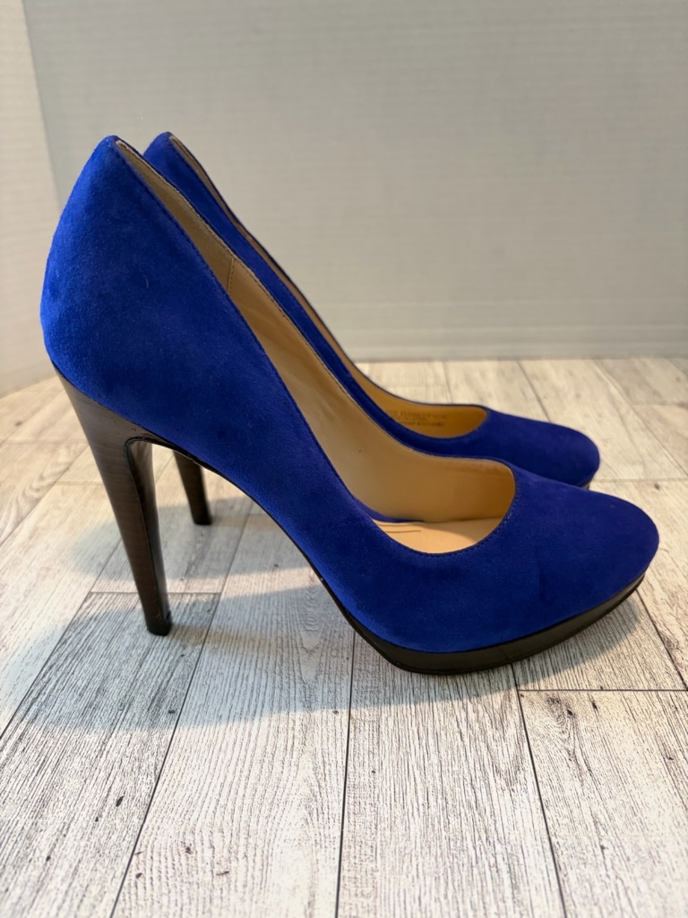 COLE HAAN Women Electric Blue Suede Dress Pumps Stiletto Heels 6.5M